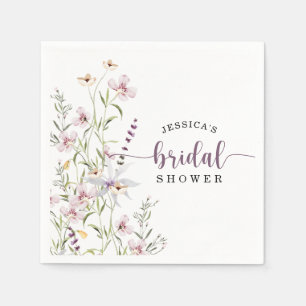 Wildflower Bridal Shower Rustic Floral Napkin