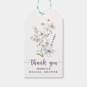 Wildflower Bridal Shower Rustic Floral Thank You Gift Tags