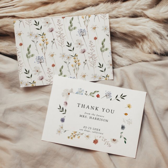 Wildflower Bridal Shower Thank You Card (Creator Uploaded)
