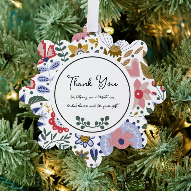 Wildflower Bridal Shower Thank You Tree Decoration Card (Insitu (Tree))