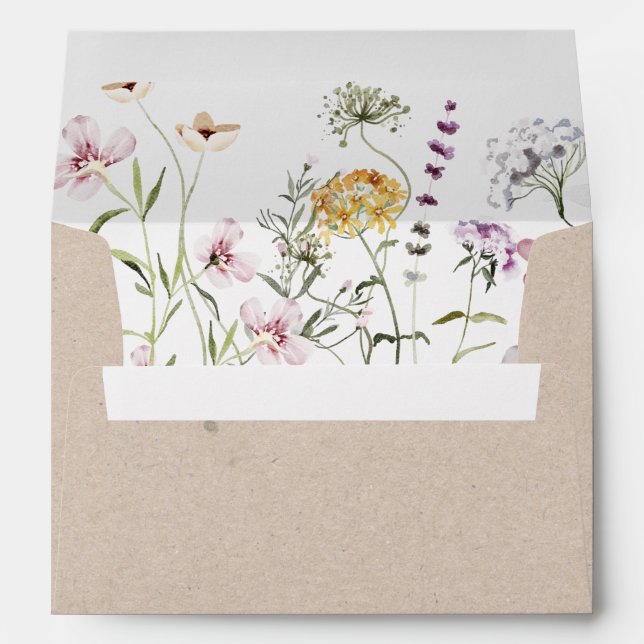 Wildflower Bridal Shower Wedding Envelopes (Back (Bottom))