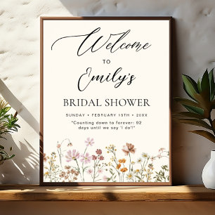 Wildflower Bridal Shower Welcome Sign In Bloom