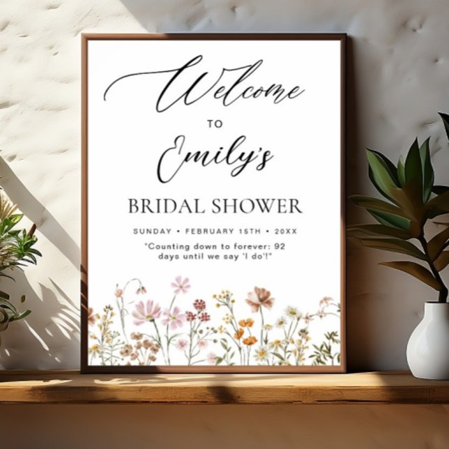 Wildflower Bridal Shower Welcome Sign In Bloom (Creator Uploaded)