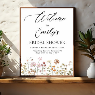 Wildflower Bridal Shower Welcome Sign In Bloom