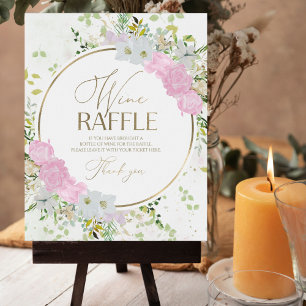 Wildflower Bridal Shower Wine Raffle Game Sign
