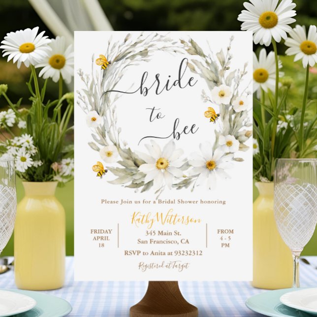Wildflower Bride to Bee Bridal Shower Invitation (Creator Uploaded)