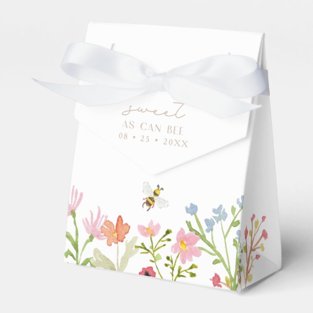 Wildflower Bumblebee Floral Treats and Favour Box (Front Side)