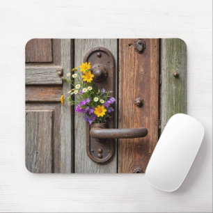 Wildflower Bunch On Rusty Door Handle Mouse Pad