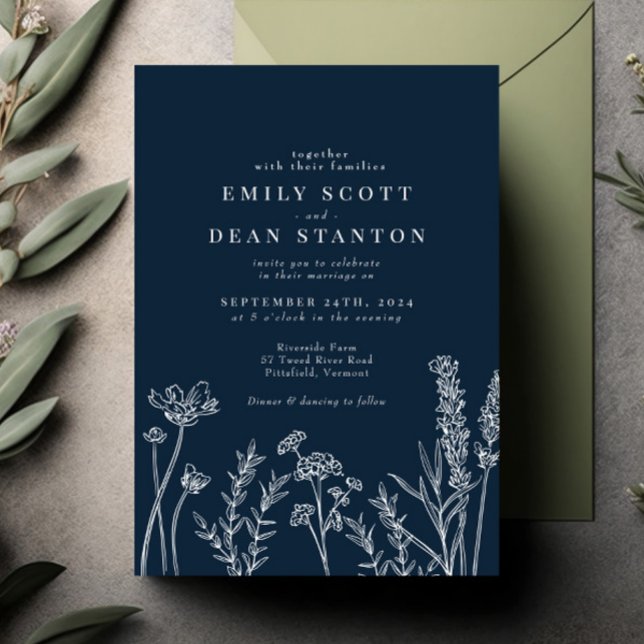 Wildflower Burnt Orange Wedding Invitation (Creator Uploaded)