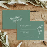 Wildflower Burnt Orange Wedding RSVP Card