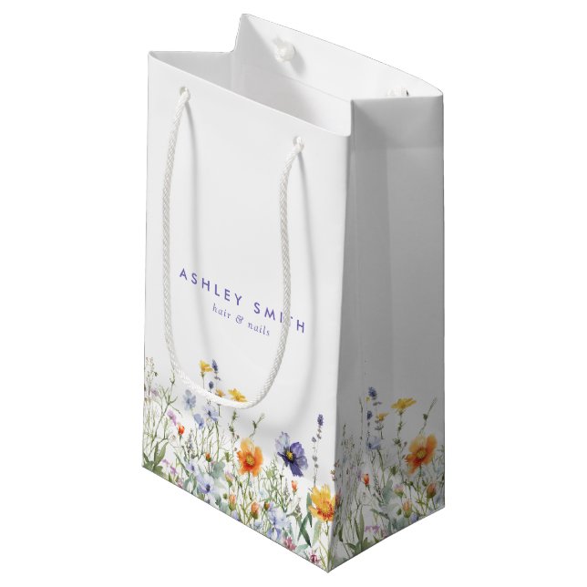 Wildflower Business Small Gift Bag (Front Angled)
