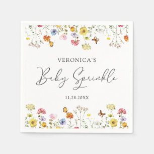 Wildflower Butterflies Boho Baby Sprinkle Napkin