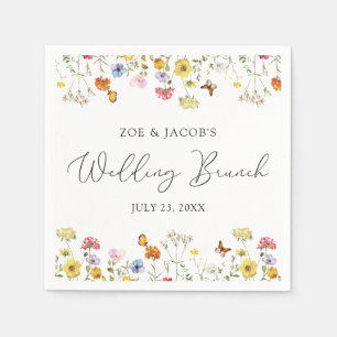Wildflower Butterflies Boho Wedding Brunch Napkin