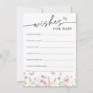 Wildflower Butterflies Wishes for Baby Card