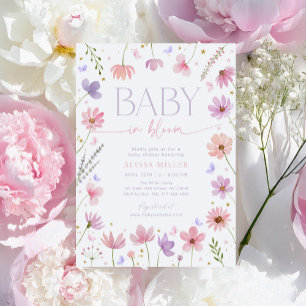 Wildflower Butterfly Baby in Bloom Baby Shower Invitation