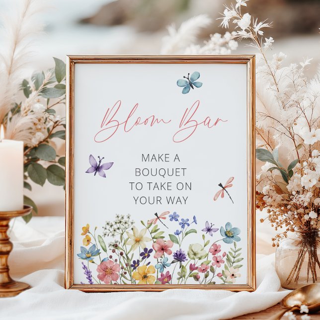 Wildflower Butterfly Baby Shower Bloom Bar Poster (Creator Uploaded)