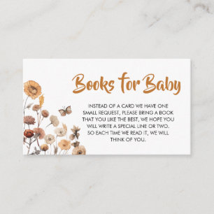 Wildflower Butterfly Baby Shower Books for Baby Enclosure Card