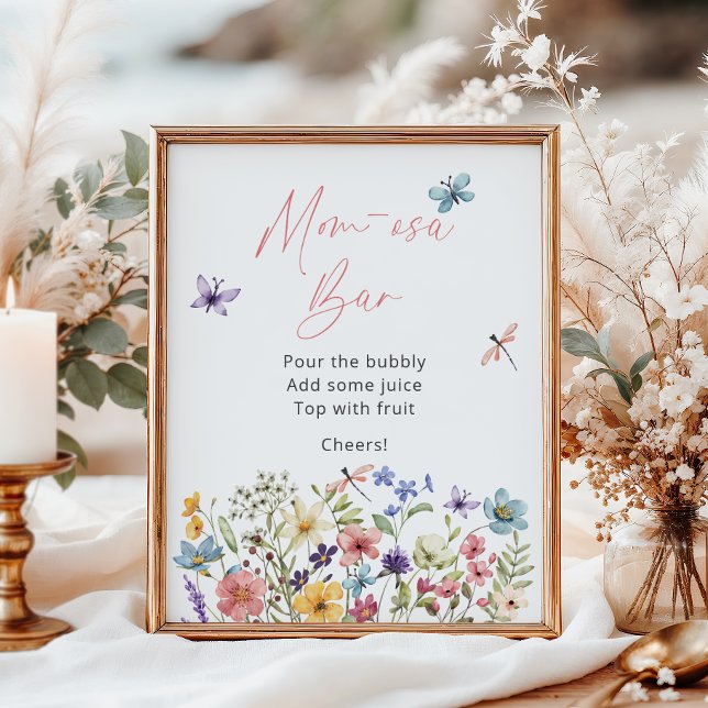 Wildflower Butterfly Baby Shower Momosa Bar Poster (Creator Uploaded)