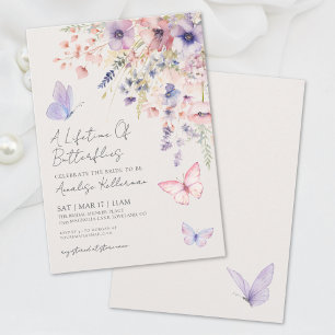 Wildflower Butterfly Bridal Shower Invitation