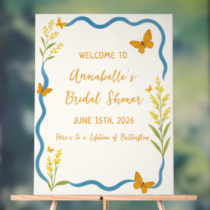 Wildflower Butterfly Bridal Shower Welcome Sign