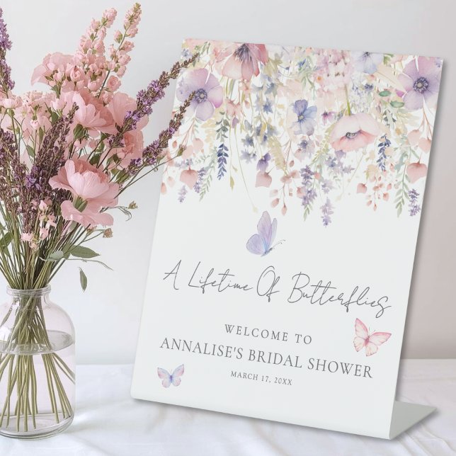 Wildflower Butterfly Bridal Shower Welcome Sign (Wildflower Butterfly Bridal Shower Welcome Sign)