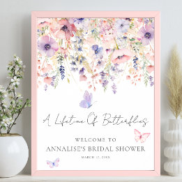 Wildflower Butterfly Bridal Shower Welcome Sign
