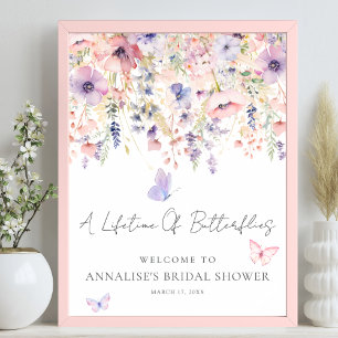 Wildflower Butterfly Bridal Shower Welcome Sign