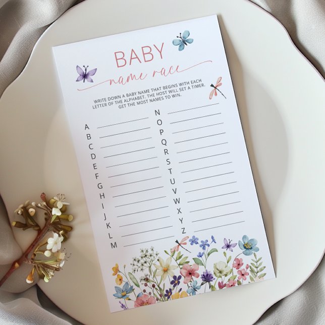 Wildflower Butterfly Garden Baby Name Race Game (Creator Uploaded)