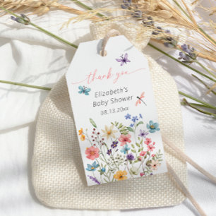 Wildflower Butterfly Garden Baby Shower Gift Tags