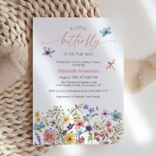 Wildflower Butterfly Garden Baby Shower Invitation