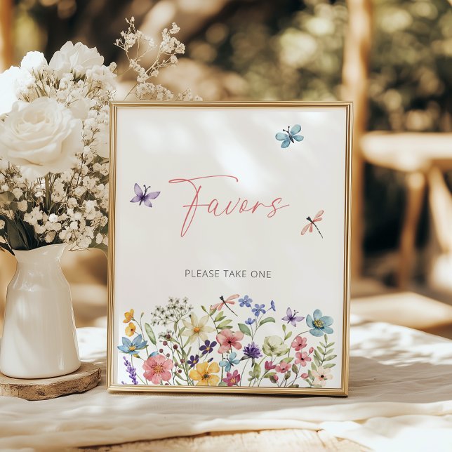 Wildflower Butterfly Garden Bridal Shower Favours Poster (Creator Uploaded)