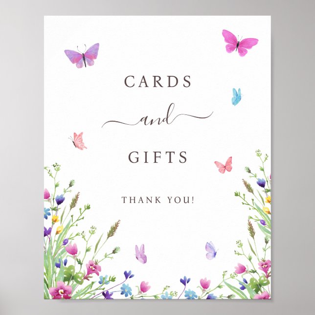 Wildflower Butterfly Gifts And Cards Sign (Front)