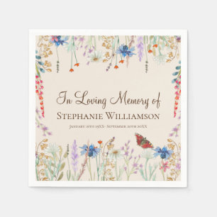 Wildflower & Butterfly In Loving Memory Napkin