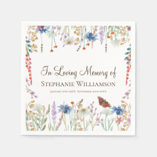 Wildflower & Butterfly In Loving Memory  Napkin