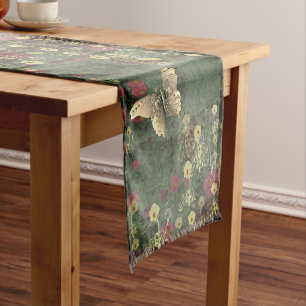 Wildflower Butterfly Menagerie Monogram Short Table Runner