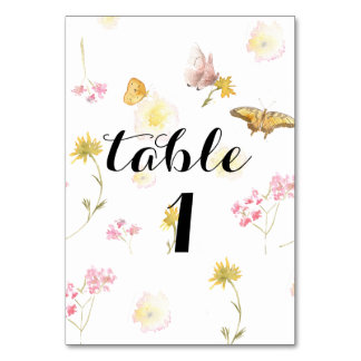 Wildflower Butterfly Table Number