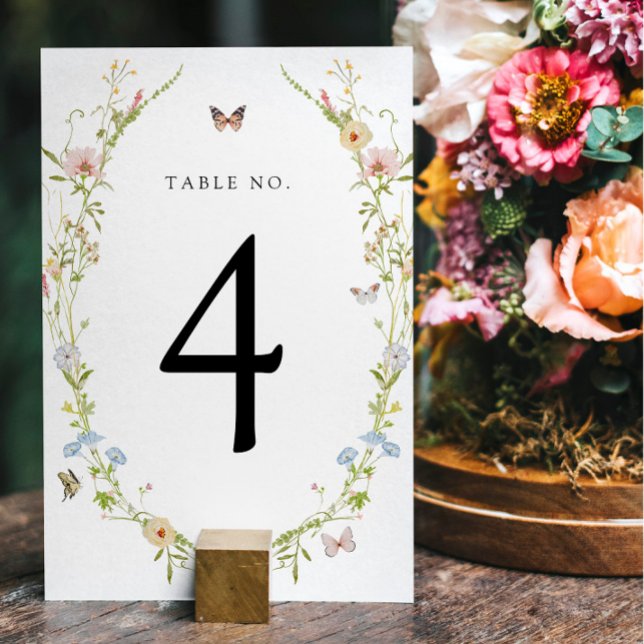 Wildflower Butterfly Table Number (Creator Uploaded)