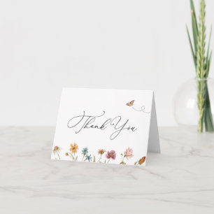 Wildflower Butterfly Thank You Note Card