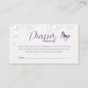 Wildflower Butterfly Watercolor Diaper Raffle Card