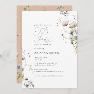 Wildflower Calligraphy Bridal Shower Invitation