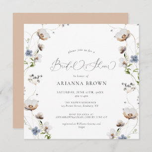Wildflower Calligraphy Bridal Shower Invitation