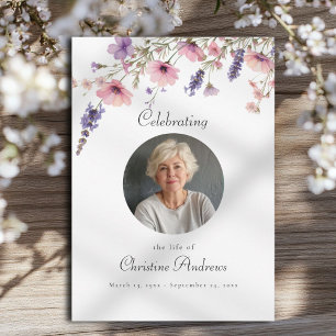 Wildflower Celebration of Life Funeral Invitation