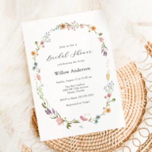 Wildflower Champagne Bridal Shower Invitation