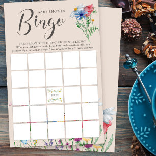 Wildflower Charm Baby Shower Bingo Game