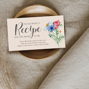Wildflower Charm Bridal Shower Recipe Card Request