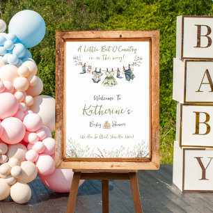 Wildflower Clothesline Baby Shower Welcome Sign