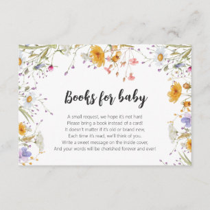 Wildflower colourful spring floral Books for Baby  Enclosure Card