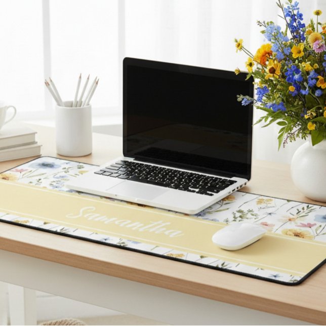 Wildflower Colourful Spring Floral  Desk Mat (Creator Uploaded)