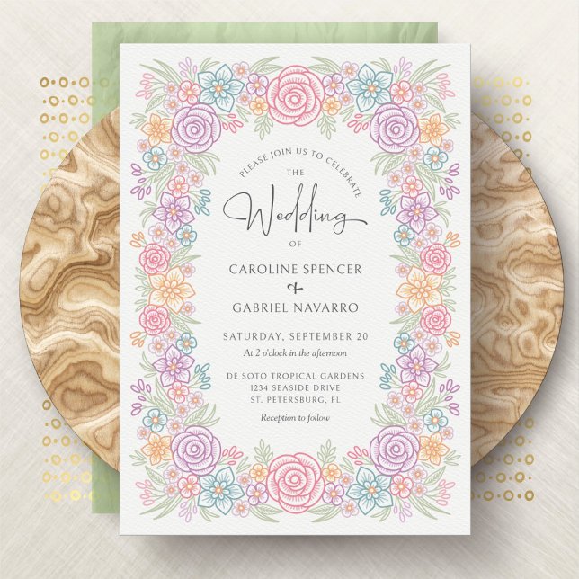 Wildflower Colourful Spring Summer Wedding Invitation (Creator Uploaded)
