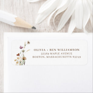 Wildflower Couple Names Simple Return Address Label
